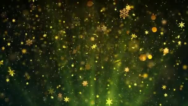 Christmas Theme Snow Snowflakes Promienie Tła Animacja Płynną Pętlą Wysokiej — Wideo stockowe