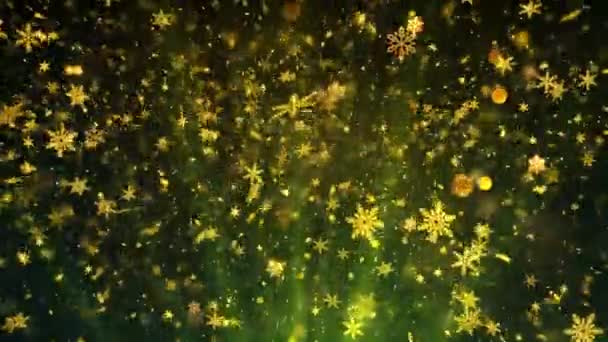 Різдвяна Тема Сніг Сніжинки Промені Фону Анімація Безшовною Петлею Високоякісна — стокове відео
