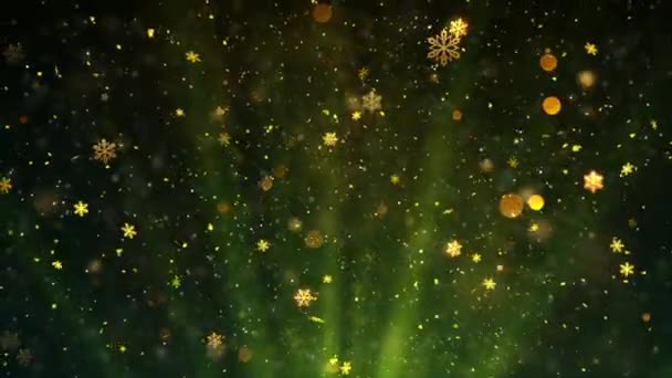 Christmas Theme Snow Snowflakes Rays Background Animation Seamless Loop High — Stock Video