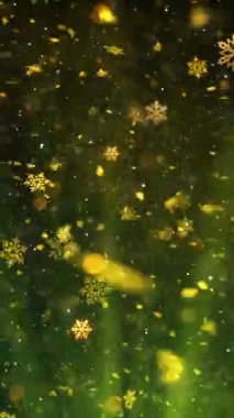 Mobil Dikey Çözünürlük 1080x1920 Pikseller, Yılbaşı Karları ve Kar Taneleri Kusursuz Döngü Arkaplanı, Dikey Çözünürlük Mobil Videolar için harika