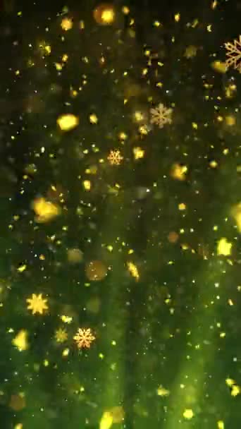 Resolución Vertical Móvil 1080X1920 Píxeles Nieve Navidad Copos Nieve Rays — Vídeo de stock