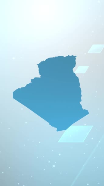 Mobile Vertical Resolution 1080X1920 Pixel Algéria Country Map Slider Háttér — Stock videók