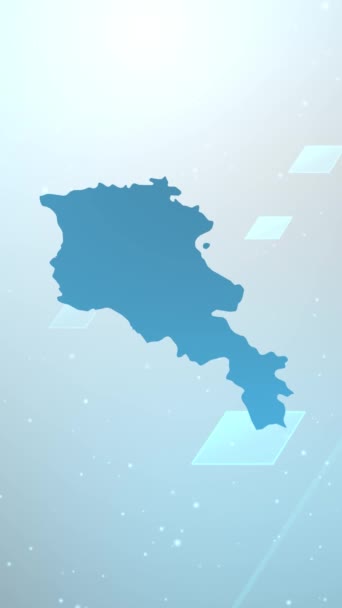 Mobile Vertical Resolution 1080X1920 Pixeles Armenia Mapa Del País Slider — Vídeos de Stock