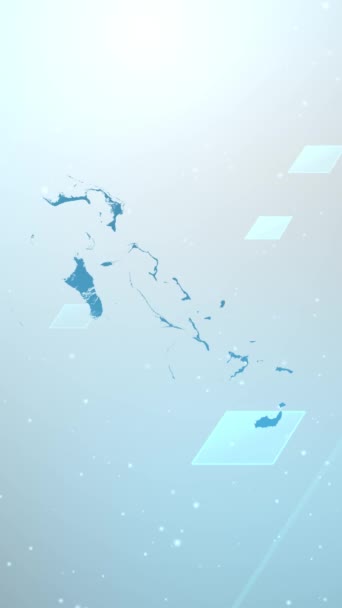 Mobil Dikey Çözünürlük 1080X1920 Piksel Bahama Ülke Haritası Kaydırma Arkaplan — Stok video