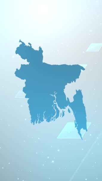 Resolução Vertical Móvel 1080X1920 Pixels Bangladesh Country Map Slider Background — Vídeo de Stock