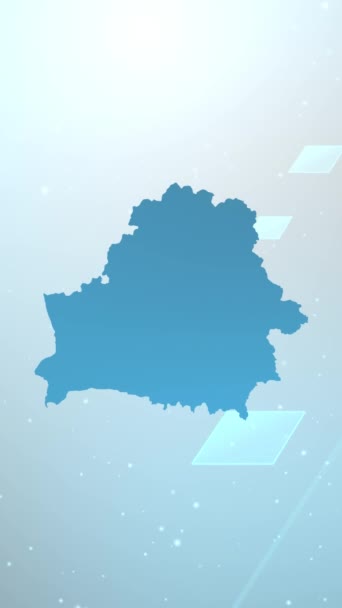 Mobile Vertikale Auflösung 1080X1920 Pixel Weißrussland Landkarte Slider Hintergrundöffner Geeignet — Stockvideo