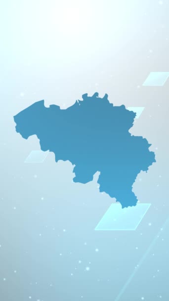 Risoluzione Verticale Mobile 1080X1920 Pixel Belgio Paese Mappa Slider Background — Video Stock