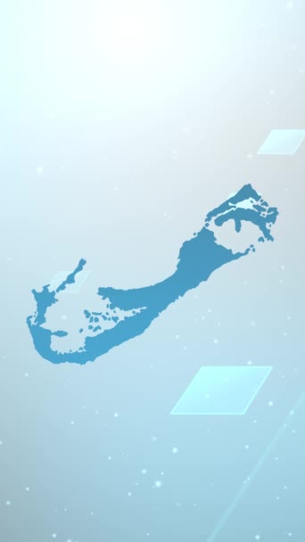 Mobiele Verticale Resolutie 1080X1920 Pixels Bermuda Country Map Slider Achtergrond — Stockvideo