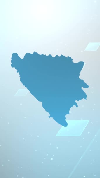Mobile Vertical Resolution 1080X1920 Pixels Bosnia Herzegovina Country Map Slider — Stock Video
