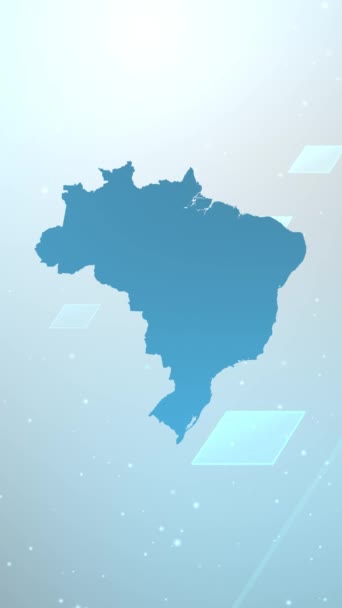 Résolution Verticale Mobile 1080X1920 Pixels Brésil Carte Pays Slider Background — Video