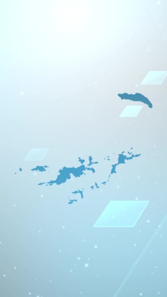 Mobile Vertikale Auflösung 1080X1920 Pixel Britische Jungferninseln Landkarte Slider Hintergrundöffner — Stockvideo