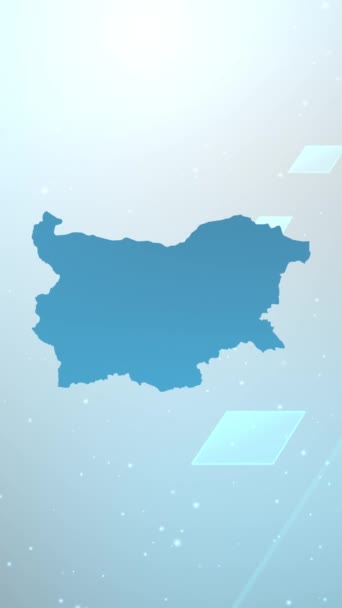Resolusi Vertikal Mobile 1080X1920 Pixels Bulgaria Country Map Slider Background — Stok Video