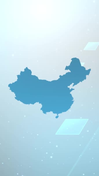 Risoluzione Verticale Mobile 1080X1920 Pixel China Country Map Slider Background — Video Stock