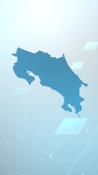 Mobile Vertical Resolution 1080X1920 Pixels Costa Rica Country Map Slider — Αρχείο Βίντεο