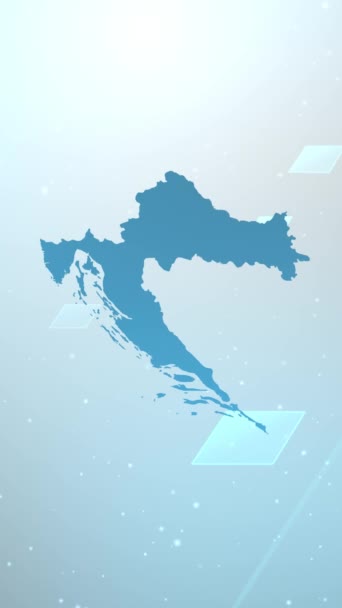 Mobile Vertical Resolution 1080X1920 Pixeles Croacia País Mapa Slider Abrefondos — Vídeo de stock