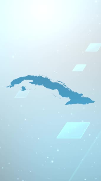 Mobil Dikey Çözünürlük 1080X1920 Piksel Küba Ülke Haritası Kaydırma Arkaplan — Stok video