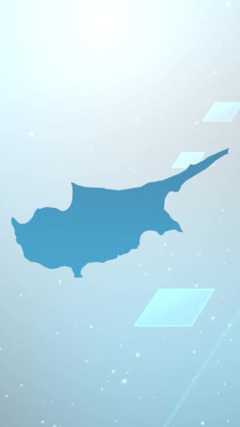 Mobile Vertical Resolution 1080X1920 Pixels Cyprus Country Map Slider Background — Vídeos de Stock
