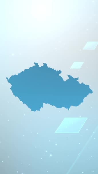 Mobile Vertical Resolution 1080X1920 Pixels Czechy Mapa Kraju Slider Background — Wideo stockowe