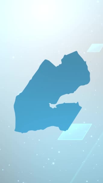 Resolução Vertical Móvel 1080X1920 Pixels Djibouti Country Map Slider Background — Vídeo de Stock
