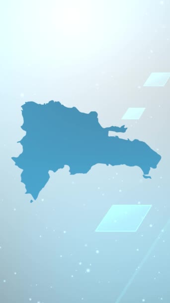 Risoluzione Verticale Mobile 1080X1920 Pixel Repubblica Dominicana Country Map Slider — Video Stock