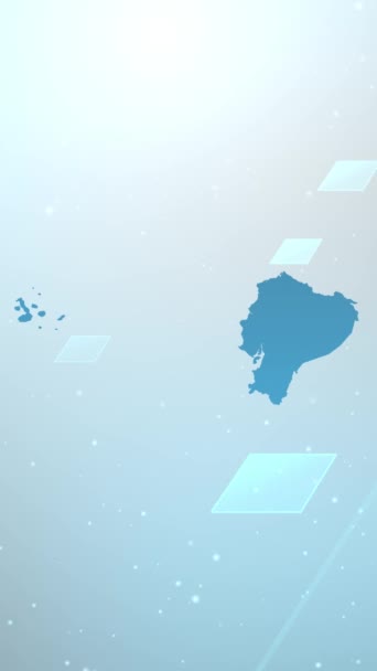 Mobile Vertical Resolution 1080X1920 Pixel Ecuador Country Map Slider Háttérnyitó — Stock videók
