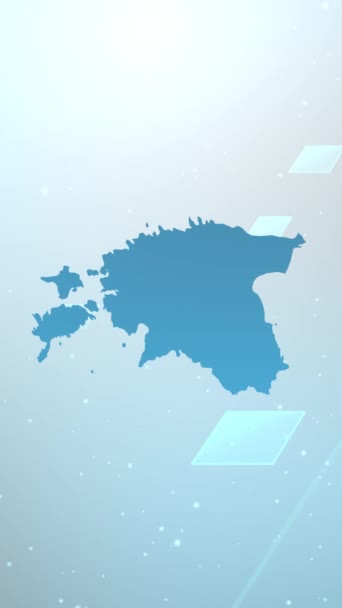 Mobil Dikey Çözünürlük 1080X1920 Piksel Estonya Ülke Haritası Kaydırma Arkaplan — Stok video