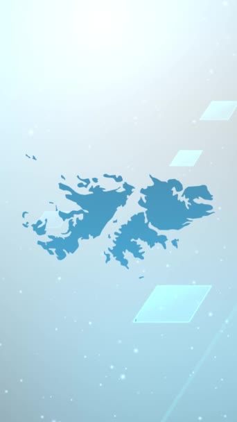 Mobile Vertical Resolution 1080X1920 Pixels Falkland Islands Country Map Slider — 图库视频影像