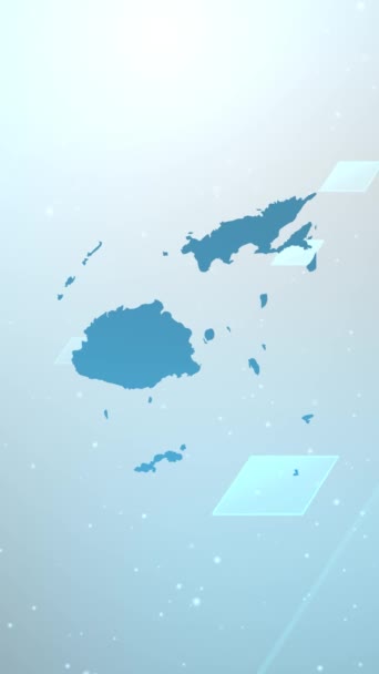 Resolução Vertical Móvel 1080X1920 Pixels Fiji Country Map Slider Background — Vídeo de Stock