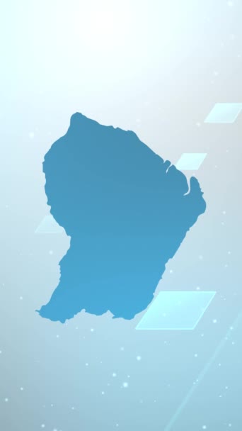 Resolução Vertical Móvel 1080X1920 Pixels French Guiana Country Map Slider — Vídeo de Stock