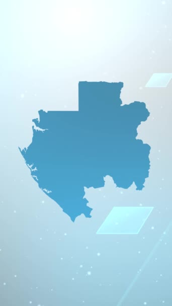 Resolusi Vertikal Mobile 1080X1920 Pixels Gabon Country Map Slider Background — Stok Video