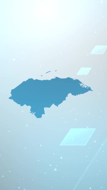 Risoluzione Verticale Mobile 1080X1920 Pixel Honduras Country Map Slider Background — Video Stock