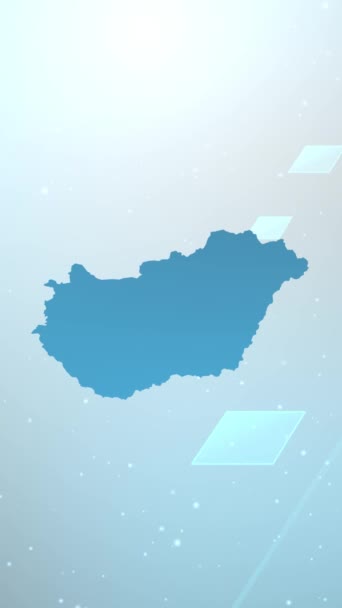 Resolução Vertical Móvel 1080X1920 Pixels Hungria Mapa País Slider Background — Vídeo de Stock