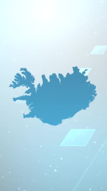 Resolução Vertical Móvel 1080X1920 Pixels Islândia País Mapa Slider Background — Vídeo de Stock