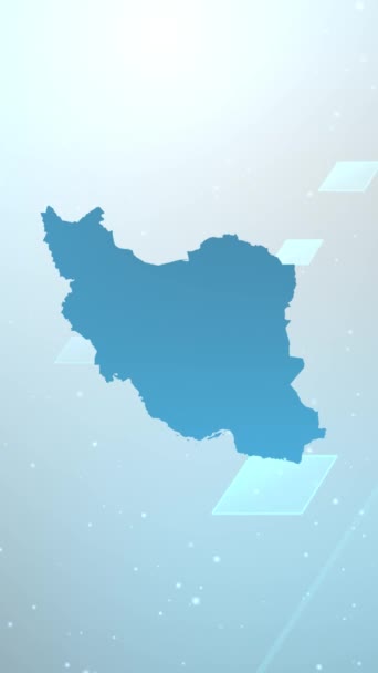 Mobile Vertikale Auflösung 1080X1920 Pixel Iran Landkarte Slider Hintergrundöffner Geeignet — Stockvideo