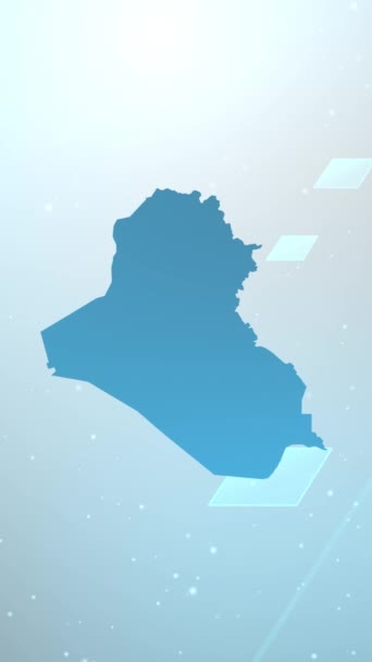 Mobile Vertical Resolution 1080X1920 Pixels Ιράκ Χώρα Χάρτης Slider Φόντο — Αρχείο Βίντεο