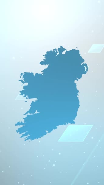 Mobile Vertical Resolution 1080X1920 Pixels Ireland Χώρα Χάρτης Slider Φόντο — Αρχείο Βίντεο