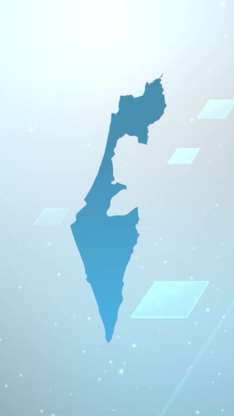 Mobile Vertical Resolution 1080X1920 Pixels Israel Country Map Slider Background — 图库视频影像