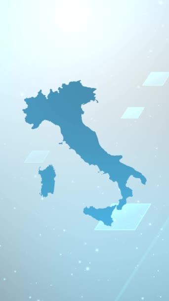 Mobile Vertical Resolution 1080X1920 Pixels Włochy Mapa Kraju Slider Background — Wideo stockowe