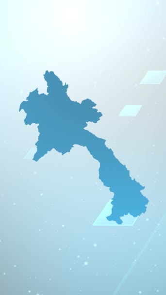 Risoluzione Verticale Mobile 1080X1920 Pixel Laos Country Map Slider Background — Video Stock