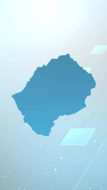 Mobile Vertical Resolution 1080X1920 Pixeles Lesotho Country Map Slider Abrefondos — Vídeo de stock