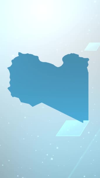 Mobile Vertical Resolution 1080X1920 Pixels Λιβύη Χώρα Χάρτης Slider Φόντο — Αρχείο Βίντεο