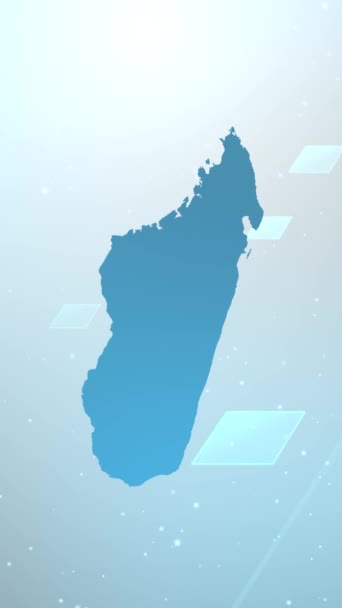 Mobile Vertical Resolution 1080X1920 Pixels Madagascar Country Map Slider Background — Vídeos de Stock