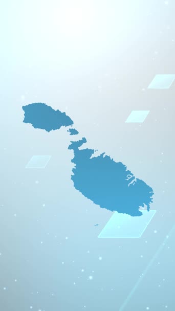 Mobile Vertical Resolution 1080X1920 Pixels Malta Country Map Slider Background — 图库视频影像