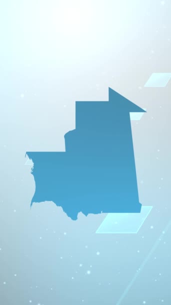 Mobile Vertical Resolution 1080X1920 Pixel Mauritánia Country Map Slider Háttérnyitó — Stock videók