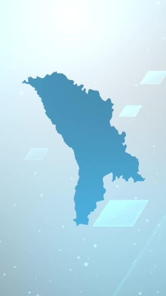 Risoluzione Verticale Mobile 1080X1920 Pixel Moldova Country Map Slider Background — Video Stock