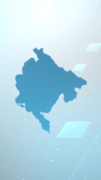 Mobile Vertical Resolution 1080X1920 Pixels Montenegro Country Map Slider Abrefondos — Vídeo de stock