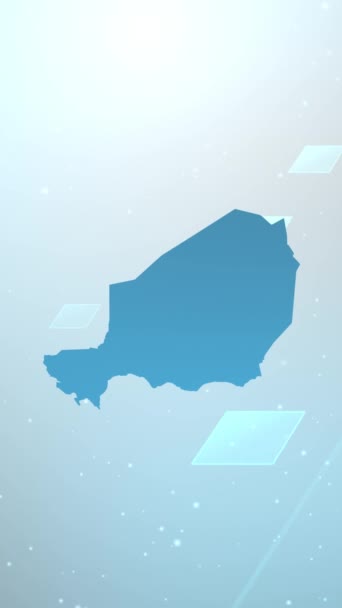 Resolução Vertical Móvel 1080X1920 Pixels Niger Country Map Slider Background — Vídeo de Stock