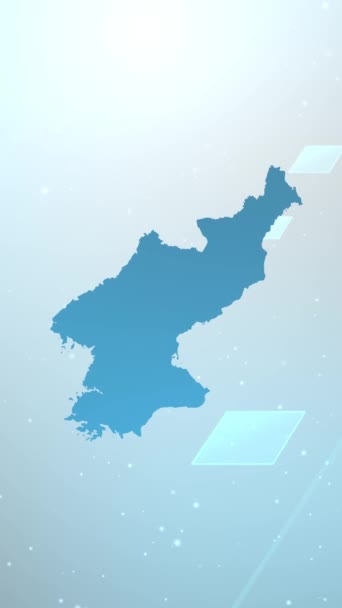 Mobile Vertical Resolution 1080X1920 Pixel North Korea Country Map Slider — Stock videók