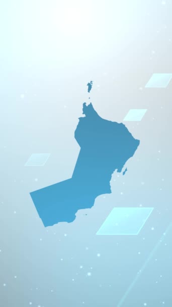 Mobil Vertikális Felbontás 1080X1920 Pixel Omán Ország Térkép Csúszda Háttérnyitó — Stock videók