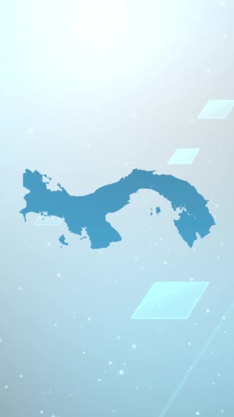 Resolução Vertical Móvel 1080X1920 Pixels Panamá Country Map Slider Background — Vídeo de Stock